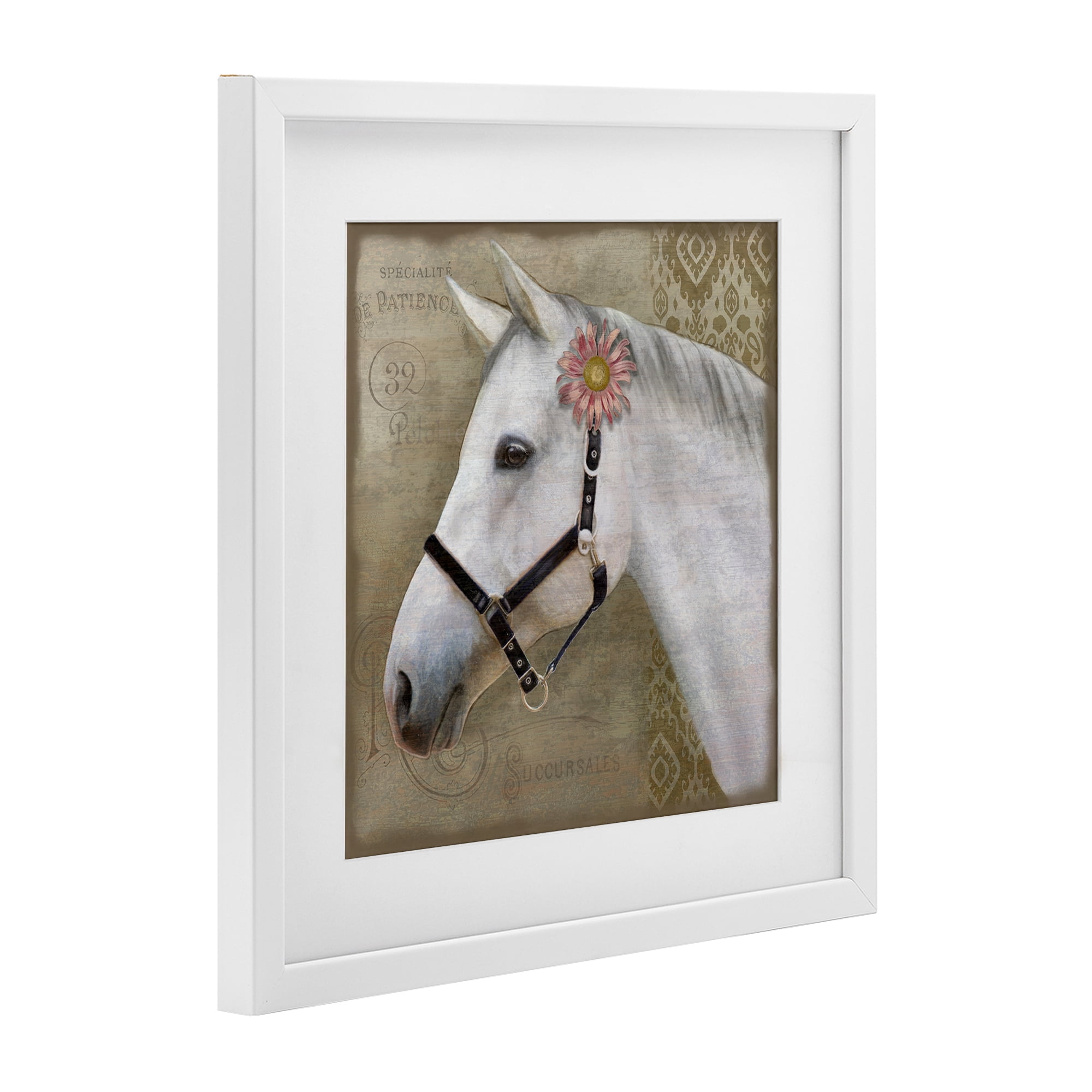 Stupell Industries Boho Barnyard Horse White Framed Print Under Glass, design by Suzanne Nicoll
