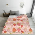 thumbnail image 5 of Pofeuu Strawberry Print Ultra-Soft Micro Fleece Blanket,for Bed Or Sofa,All Season Throw Blankets Flannel Blanket-60"x50", 5 of 7