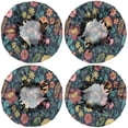 thumbnail image 2 of Shower Caps,Pioneer Flower Floral Print Pattern Waterproof Shower Cap for Women 4 Pieces,Double Reusable Hair Cover for Shower PEVA Elastic Stretch Hem, 2 of 7