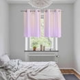 thumbnail image 6 of 2 Panels Kitchen Tier Curtains 39 Inch Length, Yellow Pink Stripe Grommets Window Treatment Curtain, Vertical Striped Gradient Geometric Thermal Curtains Drapes for Living Room/Bathroom, 6 of 9
