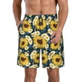 thumbnail image 2 of Uemuo Sunflowers Pattern Men's Swim Trunks Hawaiian Beach Bathing Suit Swimsuits Beach Quick-Dry Shorts with Pockets-XX-Large, 2 of 9