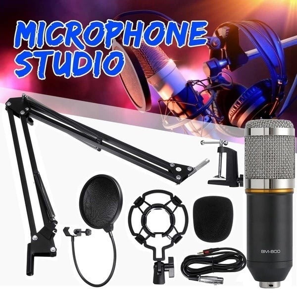 BM800 Dynamic Condenser Microphone Sound Studio KTV Singing Recording w/ Mount 