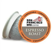 San Francisco Bay Compostable Coffee Pods - Espresso Roast (12 Ct) K Cup Compatible including Keurig 2.0, Dark Roast