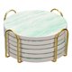 thumbnail image 1 of Bebida Portavasos con Soporte, 6uds 4 - Corcho Base Posavasos para Bebidas, Arenisca Estilo para Tipos de Tazas, Hogar Decoración, Madera Mesa (Verde), 1 of 6