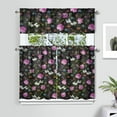 thumbnail image 2 of Kitchen Curtains and Valance Set 36 Inch Tier Pioneer Colorful Floral 3 Pieces Set Dining Room Small Curtain Drapes Cafe Curtains Valance for Home Decor Rod Pocket, 2 of 6