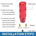 thumbnail image 4 of Unique Bargains Universal Gear Shift Knob Acrylic Car for Automatic and Manual Vehicle with 2 Adapter Red 1Set, 4 of 7