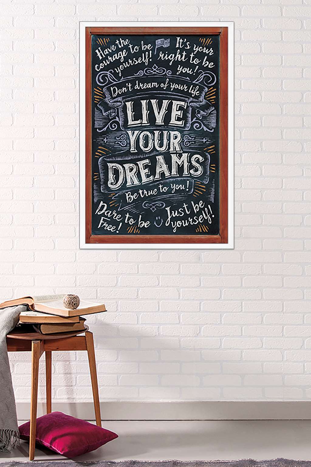 Live Your Dreams Wall Poster, 22.375" x 34", Framed