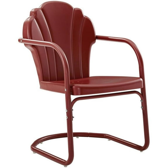 Afuera Living Steel Metal Outdoor Chair in Dark Red Satin (Set of 2)