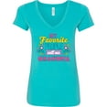 thumbnail image 3 of Inktastic My Favorite People Call Me Grandma with Flowers Women's V-Neck T-Shirt, 3 of 5