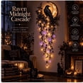 thumbnail image 5 of Elegant Halloween Cascade Wall Light, Raven Midnight Decor with Raven Crescent Moon and Cascading Crystals, Gothic Wall Hanging for Halloween Home, 5 of 7