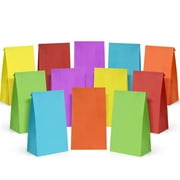 Poever 30 Pcs Party AIF4Favor Bags 6 Colors Small Gift Bags 5x2.95x9.45 Colorful Treat Bags Rainbow Party Bags Kraft Paper Bags for Birthday Party Wedding Craft Activities