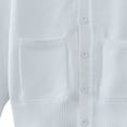 thumbnail image 5 of Liweisiy Girl's V Neck Knit Cardigan Long Sleeve Ribbed Cuff Button Down Coat With Pockets Uniform School Casual Sweater Coat White 12-13Years, 5 of 9