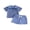 Blue, variant on BemeyourBBs Toddler Baby Boys Summer Clothes Baby Boy Fathers Day Outfits Daddy's Mini Letter Embroidery Zipper-Up Short Sleeve T-Shirts Elastic Waist Plaid Shorts 2Pcs Set