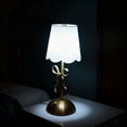 thumbnail image 4 of Lámpara De Mesa Con Lazo Inalámbrico Con Pantalla De Tela, Lámpara De Noche Inalámbrica Recargable De Metal Decorativa Para Dormitorio, 4 of 7