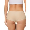 thumbnail image 3 of NOMADIC NOOK Women's Boyshorts Underwear Unlined Invisible Mid Waist Stretch Solid Panties 2 Packs, 3 of 4