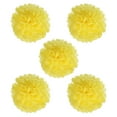 thumbnail image 1 of Uxcell 8" Pompones de papel para flores, decoración de boda y fiesta, amarillo, paquete de 5, 1 of 6