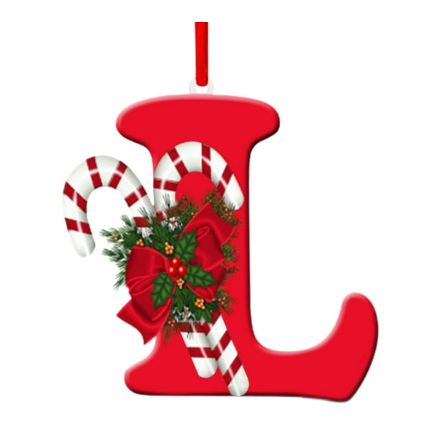 Adorno navideño con letras, decoración navideña, colgante con abalorios para bricolaje, decoración para de Navidad, corona de celebración, L