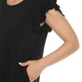 thumbnail image 5 of White Mark Ruffle Sleeve Solid Top (Women's), 5 of 6