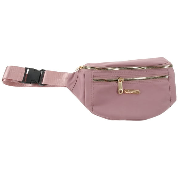 FOMIYES 1Pack Pink Nylon Anti Lost Fanny Pack for Women Perfect for Traveling and Outdoor Activities