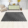 thumbnail image 3 of Coolnut Lightweight Non Slip Carpet Mats 60 x 39 inch (5'x 3'3"), Area Soft Rugs Floor Mat Rug Decoration for Kids Room Living Room White Stars Stripes On Black, 3 of 6