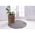 thumbnail image 4 of Unique Loom Williamsburg Alternating Stripes Rug 5' x 5' Round Black/Beige, 4 of 5