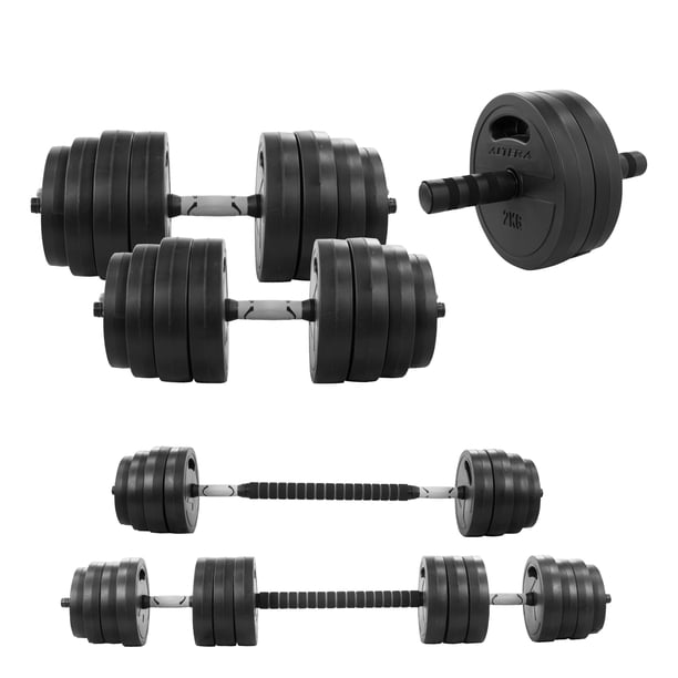 Set de Mancuernas Ajustables Altera 40 kg con Barra Recta y Discos Intercambiables