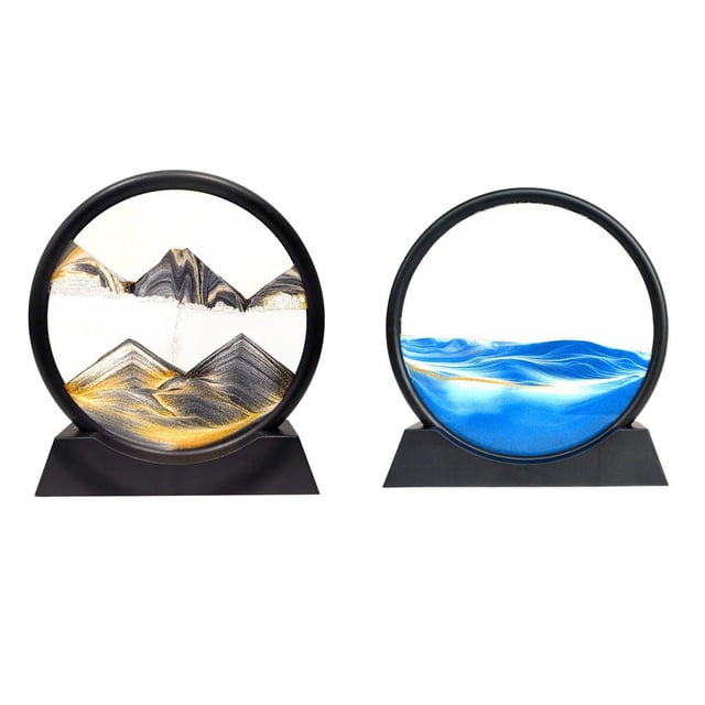 2 piezas de pintura de arenas paisaje de arena dinámico arte de arena que fluye Macarena Imagen de arte de arenas en movimiento
