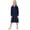 Navy Blue, variant on Hotiary Long Sleeve Hooded Zipper Sleeping Skirt for Girls Autumn and Winter Solid Color Casual Housecoat for 5-14 Years Kids Teen