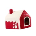 thumbnail image 2 of Cama-cama Snow House para gatos de interior. Diseño divertido y festivo, antideslizante, cálida en invierno, y acogedora. Lavable. Tienda-cueva, 2 of 8