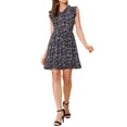 thumbnail image 1 of Unique Bargains Robe Décontractée Sans Manches à Col en V Imprimée Florale pour Femmes, 1 of 6