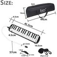thumbnail image 4 of Melodica 32 Key Pianica Portable with Carrying Bag Short and Long Mouthpieces for Beginners Kids Gift(Black)$$Music, 4 of 8
