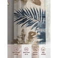 thumbnail image 6 of Navy Blue Brown Botanical Sheer Curtains 72 Inch Length 2 Panels Set, Tropical Palm Leaves Retro Voile Window Treatment Rod Pocket Curtains Sheers Drapes for Bedroom/Living Room/Kitchen 52"x72"x2, 6 of 7
