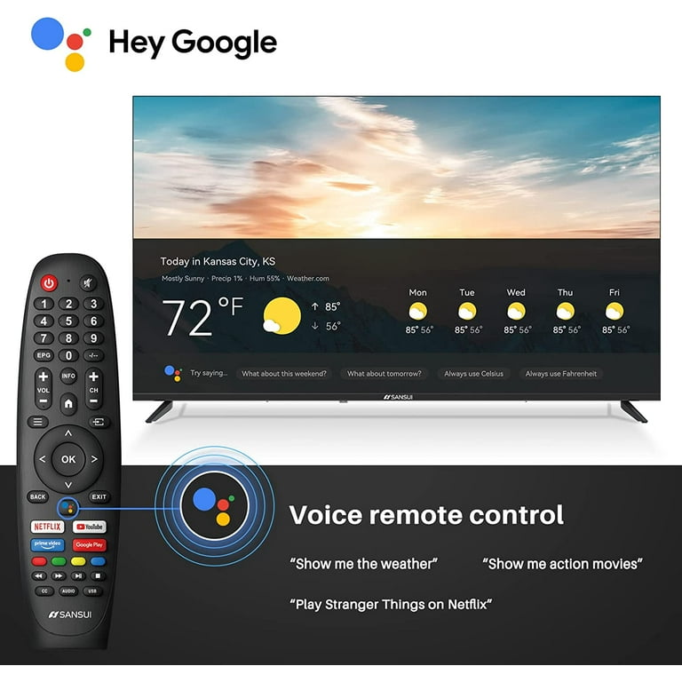 Sansui ES50V1UA 50-Inch 4K UHD HDR Smart LED Android TV with Sansui ES50V1UA 50-Inch 4K UHD HDR Smart LED Android TV with