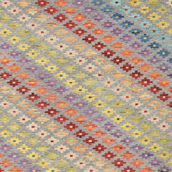 Ahgly Company Machine Washable Indoor Square Contemporary Orange Salmon Pink Area Rugs, 6' Square