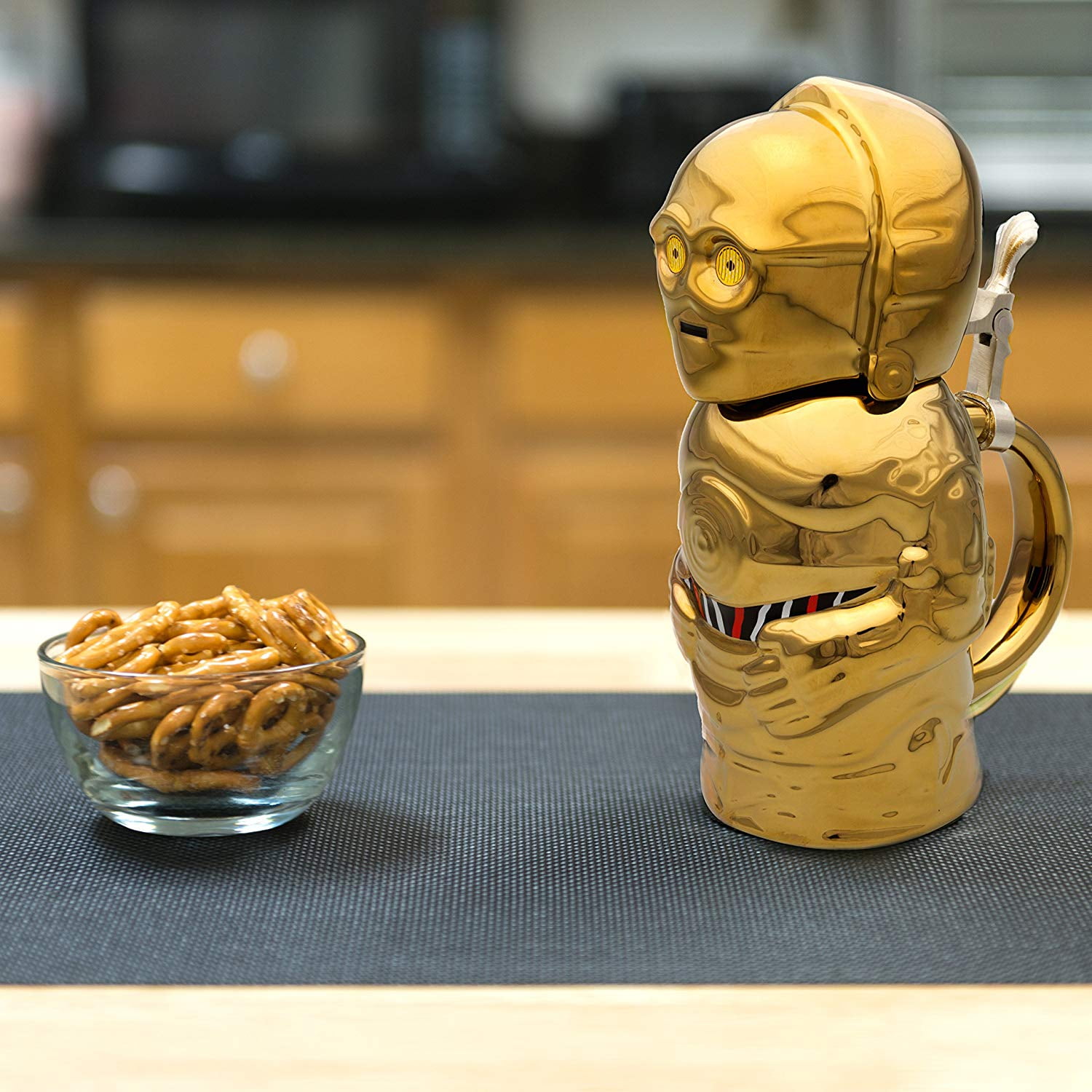 Star Wars C-3PO Beer Stein - Collectible Ceramic Mug with Metal Hinge - 32  oz 