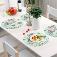 thumbnail image 4 of GZHJMY Round Braided Placemats Rose Floral Birds Round PVC Woven Place Mats Indoor Washable for Dining Tables 15 inch Heat Resistant Round Table Mats for Kitchen, 4 of 7
