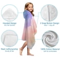 thumbnail image 7 of Pastel Rainbow Clouds Hooded Bath Towel，50"x30" for Ages 3 To 12 Kids, Quick Dry Lightweight Soft Microfiber Hood Beach Towel Cover Up for Kids, 7 of 7