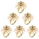 thumbnail image 3 of Set of 6 Daisy Sunflower Napkin Rings, Gold Bee Napkin Ring Holders for Formal or Casual Dinning Tab, 3 of 5