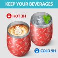 thumbnail image 4 of Christmas 12oz Stainless Steel Insulated Wine Tumbler with Lid and Straw – Double Wall Vacuum Mug for Hot & Cold Drinks, 304 Steel Interior, Sweat-Free Design, 4 of 5