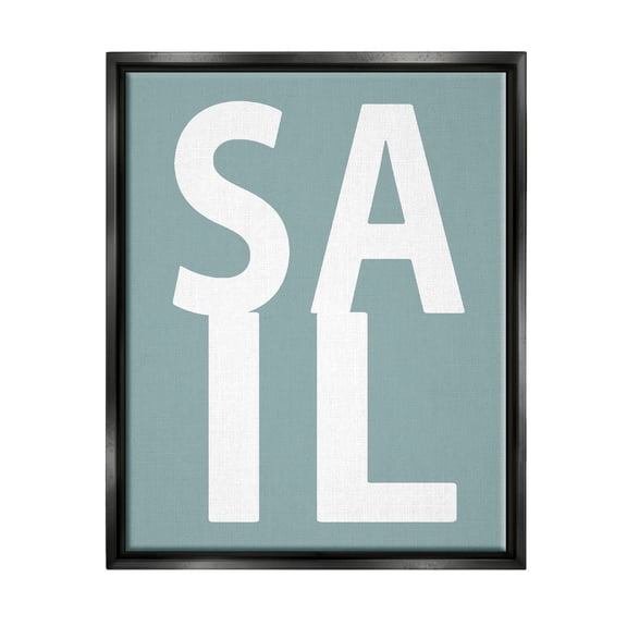 Stupell Sail Summer Boating Turquoise Landscape Painting Black Floater Framed Art Print Wall Art