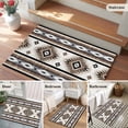 thumbnail image 6 of Brown Boho Entryway Rug 2x3 Area Rug Washable Indoor Doormat Small Bathroom Rugs Low Pile Accent Throw Rugs Southwestern Ethnic Aztec Retro Geometric Floor Carpet for Kitchen Bedroom Entrance, 6 of 9