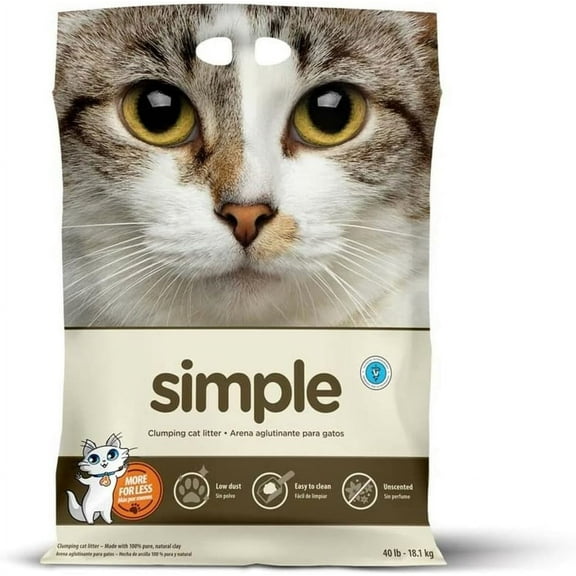 SIMPLE CLUMPING CAT LITTER, 40lbs