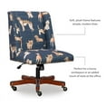 thumbnail image 2 of Linon Draper Dog Wood Upholstered Adjustable Office Chair in Blue, 2 of 17
