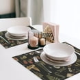 thumbnail image 5 of Mushroom Placemats Set of 4, 18x12 Inch Vintage Rustic Botanical Green Leaves Wildflower Mushroom Black Abstract Aesthetic Art Print Table Mats for Home Party Kitchen Dining Decor, 5 of 6