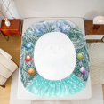 thumbnail image 5 of Feelyou Glitter Snowman Twin Sheet Sets, Dreamy Fairy Tale Twin Fitted Sheet, Christmas Tree Snowflake Flat Sheet, Ultra Soft Home Decor, 3pcs, 5 of 7