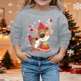 thumbnail image 2 of FYEGRE Chandail en Molleton de Noël Classique Imprimé Festif Filles Manches Longues Col Rond Chandail en Molleton Confortable pour les Fêtes Gris 4-5 Ans, 2 of 4