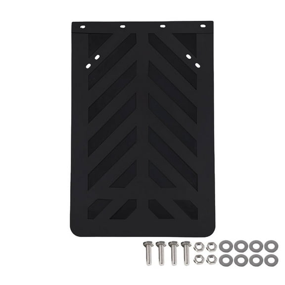 Semi Truck and Trailers Mud Flaps - 24"x36" Black Stripped Rubber Truck Splash Guard for Mud, Gravel, & Road Debris Protection