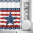 thumbnail image 4 of No Hook Shower Curtain with Built-in Rings - 4th of July Washable Waterproof Fabric Bathroom Curtains for Hotel,Rentals, 60 X 72 Inch Long , Patriotic American Stars Red White And Blue, 4 of 9