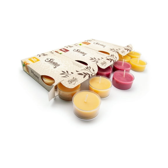 Apple Tealight Candles Variety 3 Pack - 18 Premium Scented Tea Lights - Apple Harvest, Caramel Apple, Apple Afternoon - Shortie's Candle Company