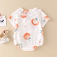 thumbnail image 2 of Mameluco De Encaje Con Estampado Naranja Para Bebés , Verano , Nuevo Patrón , Niña , Bebé , Manga Corta , Enredadera De Moda Para Ropa Para Niños (3-18 Meses), 2 of 3